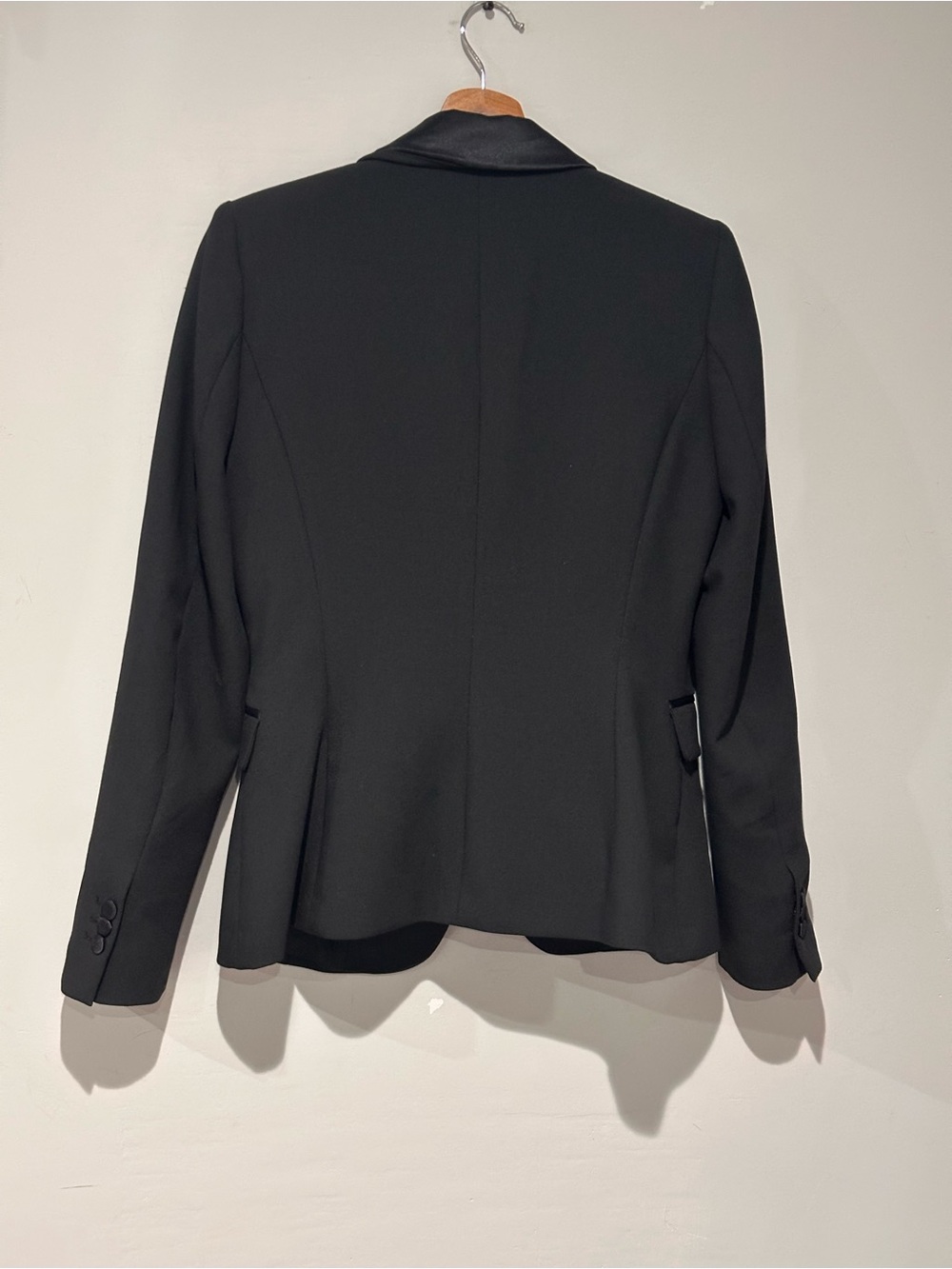 Zara Women’s Black Tuxedo Suit Set Blazer S Pants Satin Trim XS Formal - Picture 9 of 13